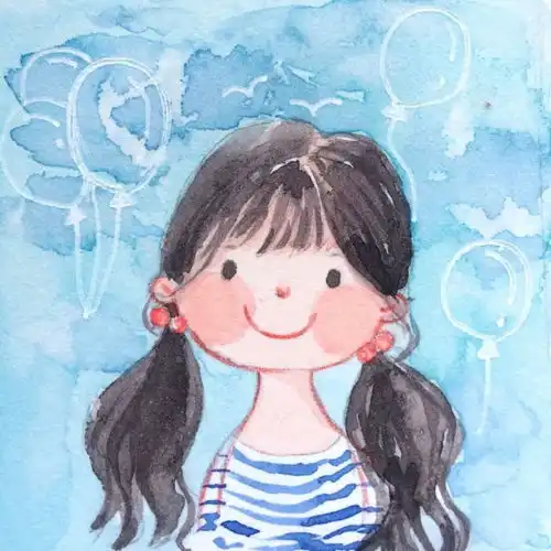 甜词水彩手绘卡通小清新插画头卡通动漫头像我要个性网