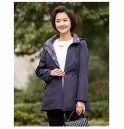 启言妈妈装秋装上衣洋气2019新款外套中老年女装春秋中年4050岁风衣