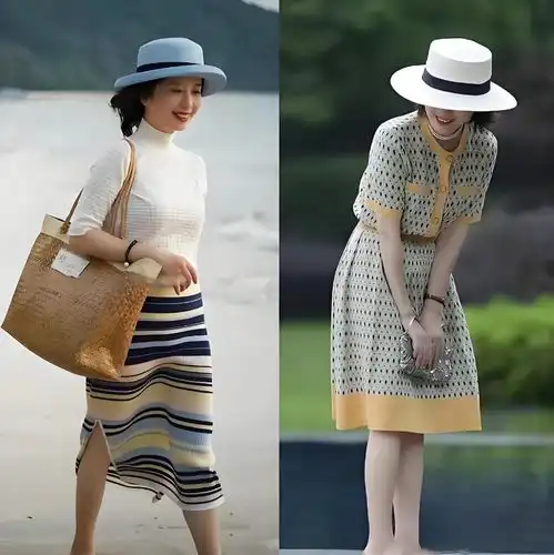 我劝中年女人夏天切忌一身黑一身花的打扮,看完对比就懂