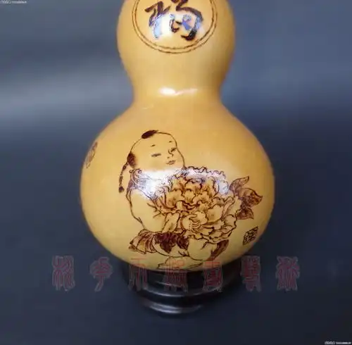 葫芦烙画福禄寿画图片