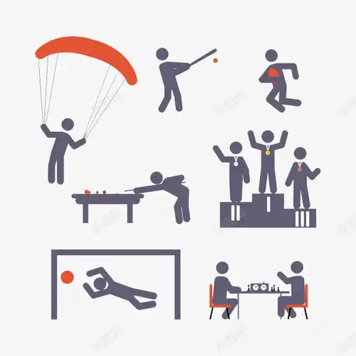 黑灰色简笔运动小人平面电商创意素材黑五素材