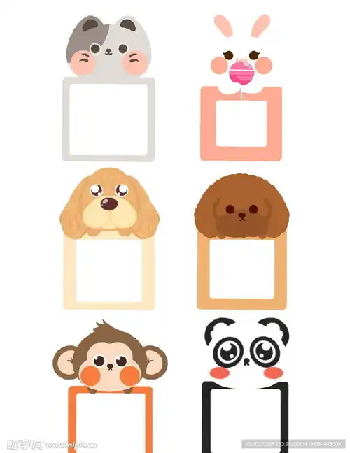 可爱卡通小动物二维码设计设计图其他素材