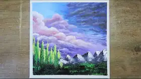 唯美城市月夜风景画星空美景初学者学习绘画入门教程175
