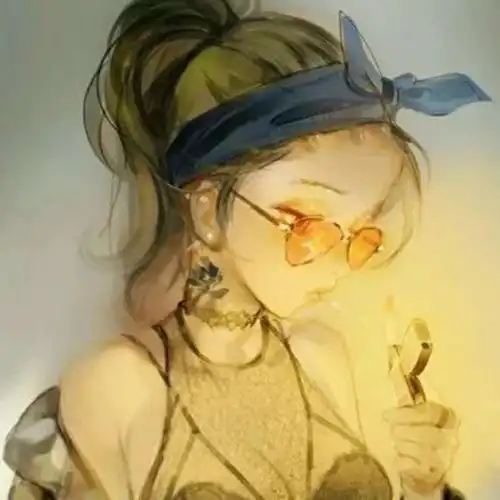 二次元动漫卡通女生头像月亮在等星星的晚安,而我在等你的好梦