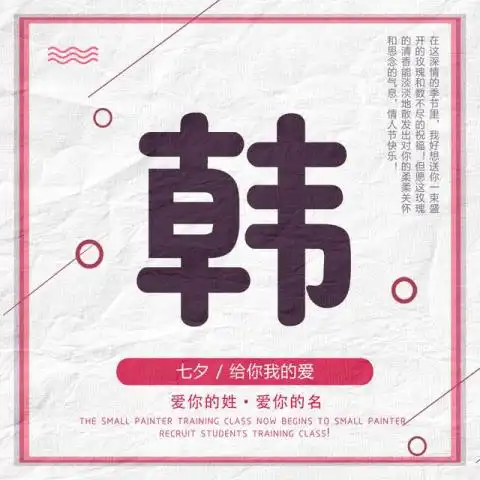 姓氏头像七夕专场,30款爱的表达,送给重要的那个人